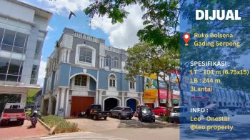 Dijual Ruko Hoek Bolsena Gading Serpong, Hadap Kampus Besar