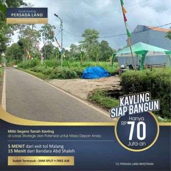 Kavling strategis shm berpotensi dekat exit tol sawojajar malang