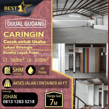 Gudang di Caringin, Bandung 600 M Bagus SHM H