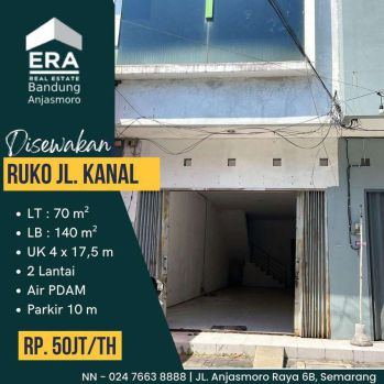 Disewakan Ruko 2 lt di Jl. Kanal