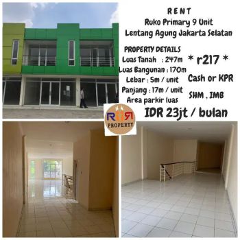 Rent Ruko Primary Lenteng Agung Jakarta Selatan
