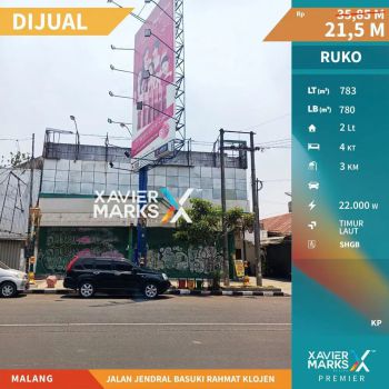 Dijual Ruko di Jalan Basuki Rahmat Klojen kota Malang