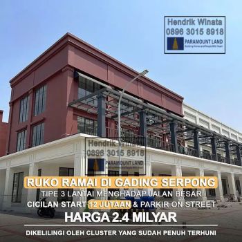 Ruko DP 5% terlaris di gading serpong madison grande