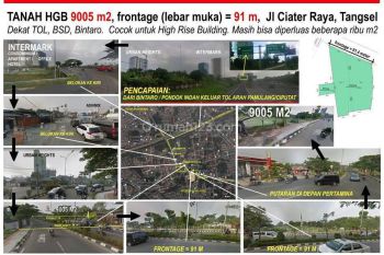 Tanah Di Pinggir Jalan Besar Ciater Raya Tangerang Selatan