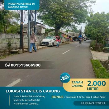 Jual Tanah di Cakung Jakarta Berikut Kios dan Kontrakan Pinggir Jalan