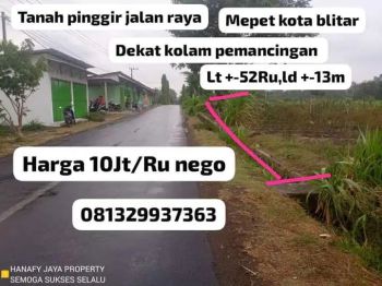 tanah murah dekat kota blitar