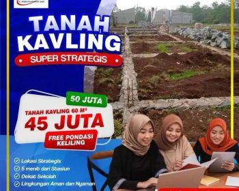 Di jual Tanah Kapling lokasi setrategis saatnya berinfestasiTanah