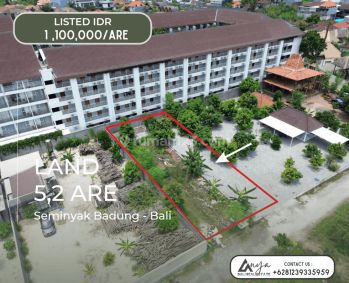 Dijual Tanah Hak Milik Seluas 5,2 Are di Seminyak Badung Bali
