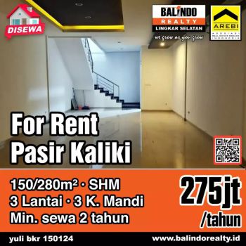 Disewakan Ruko Tengah Kota di Pasir Kaliki Pajajaran Kota Bandung