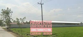 DIJUAL Lahan LD 70 mtr, area Industri Caruban MADIUN, Lok Baguss