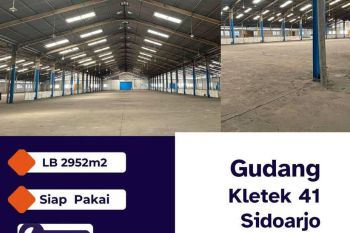 Disewakan Gudang Kletek 41 Berada di Kawasan Pergudangan Industrial di Sidoarjo