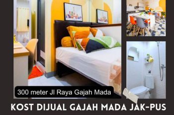 KOST DIJUAL 17 Kamar FULL SEWA Gajah Mada JAK-PUS Fully Furnished 300 Meter Jl 5