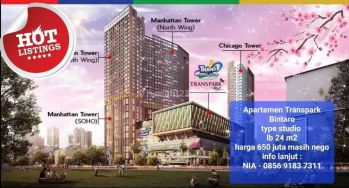 Apartemen trans park bintaro tipe studio full furnished  bintaro sektor 9