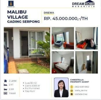 Disewakan cluster malibu 2 lantai