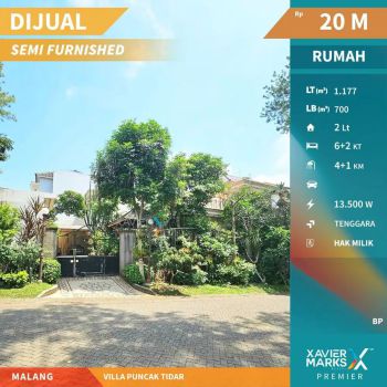 Dijual Rumah Mewah Semi Furnished di Villa Puncak Tidar Malang
