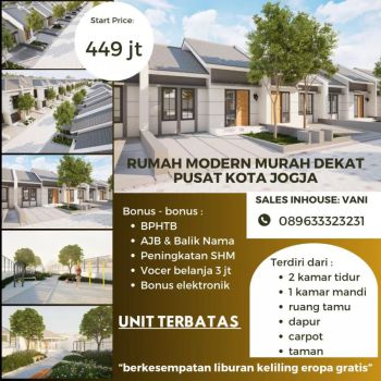 Rumah murah dekat kota jogja, Dm village sudimoro