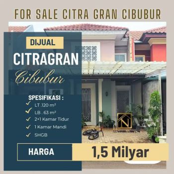 Dijual Rumah Rapi & Nyaman di Citra Gran Cibubur