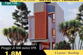 KOST DIJUAL di BOGOR SHM Dekat IPB Dramaga, PINGGIR JL 300meter Gate Kampus, 9KT