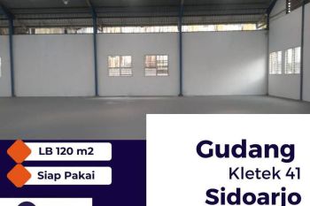 Disewakan Gudang Kletek 41 Berada di Kawasan Pergudangan Industrial di Sidoarjo