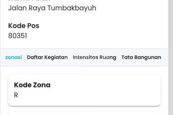 Tanah di tumbakbayuh luas 10 are SHM zona kuning