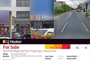 Ruko Pluit Village Mall Pluit, Penjaringan, Jakarta Utara