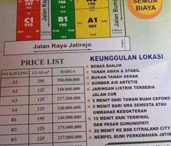 tanah kavling murah deket bumi perkemahan di jatirejo
