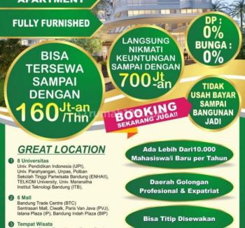 Apartemen full furnished mewah di kawasan elite bandung utara..