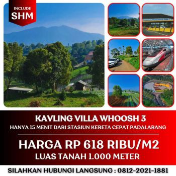 Jual Tanah Murah Dekat Stasiun Kereta Cepat Padalarang