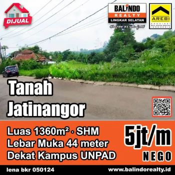 JUAL CEPAT TANAH SHM JATINANGOR