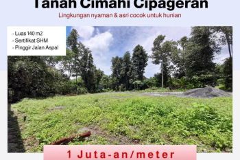 Tanah Pinggir Jalan Aspal Cimahi Cipageran SHM