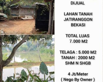 Dijual Lahan Tanah Jatiranggon Luas 7.000M2, Bekasi