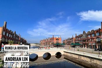 Dijual Ruko La Riviera Ukuran 4.5x15 3 Lantai Pintu Depan Danau Belakang
