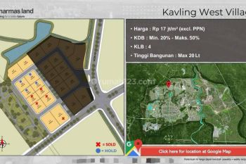 Kavling Komersial West Village Bsd City Ukuran 1750m2, Tangerang