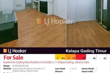 Apartemen Gading Nias Residence Emerald Lt.11 Kelapa Gading, Jakarta Utara