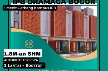 RUMAH KOST DIJUAL SHM Dekat IPB Dramaga, PINGGIR JL 1 menit Gate Kampus, JAMINAN