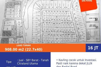 Jual Tanah Citraland Cluster Bukit Golf I5 Hadap Selatan Timur