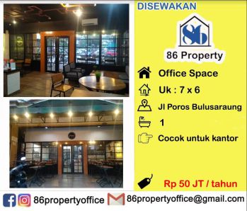 DISEWAKAN Ruko lantai 1 saja. sudah interior cantik. jl bulusaraung
