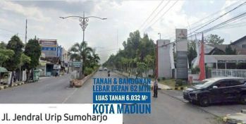 DIJUAL Tanah+Bangunan LD 62 mtr,Tengah Kota MADIUN Joss
