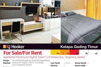 Apartemen Paramount Skyline Tower F Lt.8 Kelapa Dua, Tangerang, Banten