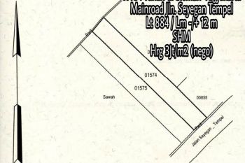 Tanah lokasi strategis di Mainroad Tempel Seyegan, Sleman