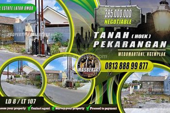 Tanah Pekarangan Hoek Siap Bangun