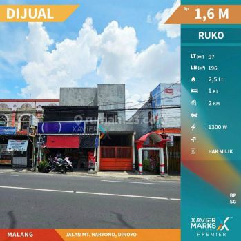 Dijual Murah Ruko Poros Jalan  M.T Haryono Dinoyo Malang