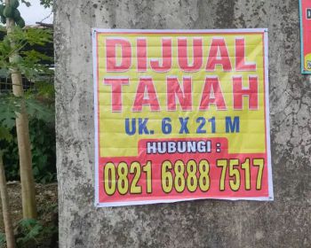 DIJUAL TANAH UKURAN 6 X 21