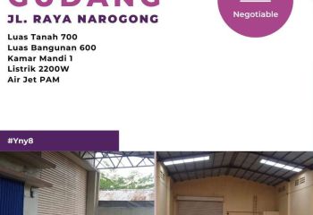 Disewa Murah Gudang Strategis,siap Pakai Di Jln Narogong