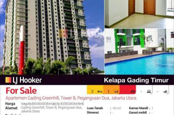 Apartemen Greenhill Tower B Lantai 8, Pegangsaan Dua, Jakarta Utara