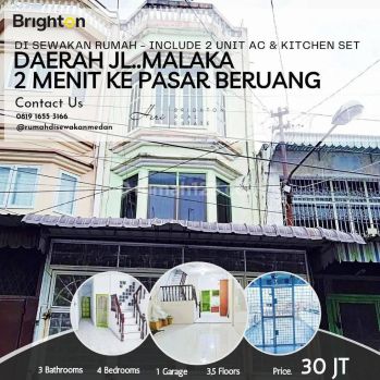 Rumah Inti Kota, Daerah Jl. Malaka 2 Menit Ke Pasar Beruang