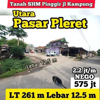 Tanah 261 M2 Pinggir Jln Kampung Utara Pasar Pleret