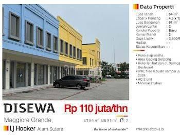 Di Sewa Ruko 2 Lantai Magiore Grande Gading Serpong Tangerang Baru Siap Usaha Sd
