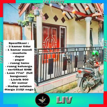 Dijual rumah sederhana siap huni, area tengah kota