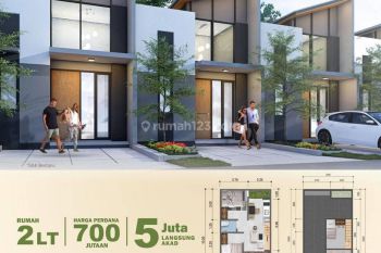 Rumah 2 Lantai Mezanine Estetika Dekat Dengan Krl Cisauk